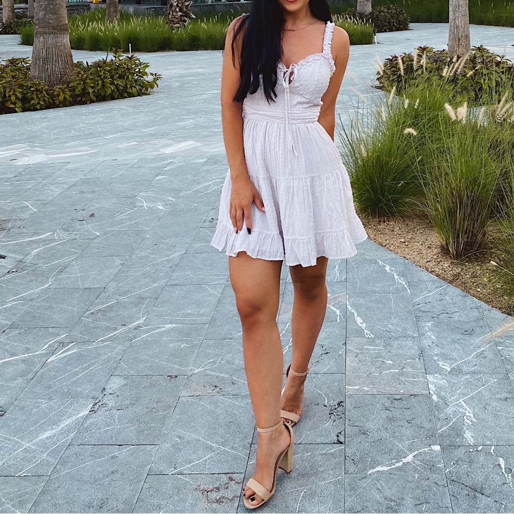 Light lavender summer mini dress